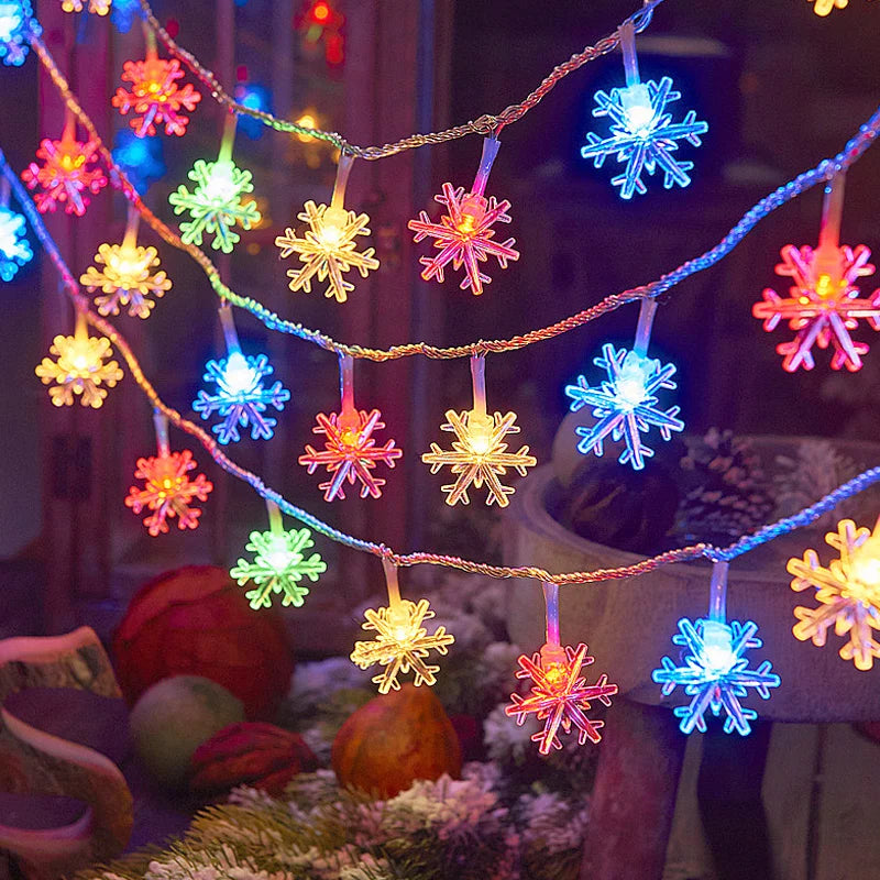 Snowflake LED String Fairy Light Garland Home Christmas Lights Wedding Decor Christmas Decor for Home Navidad Party Decoration