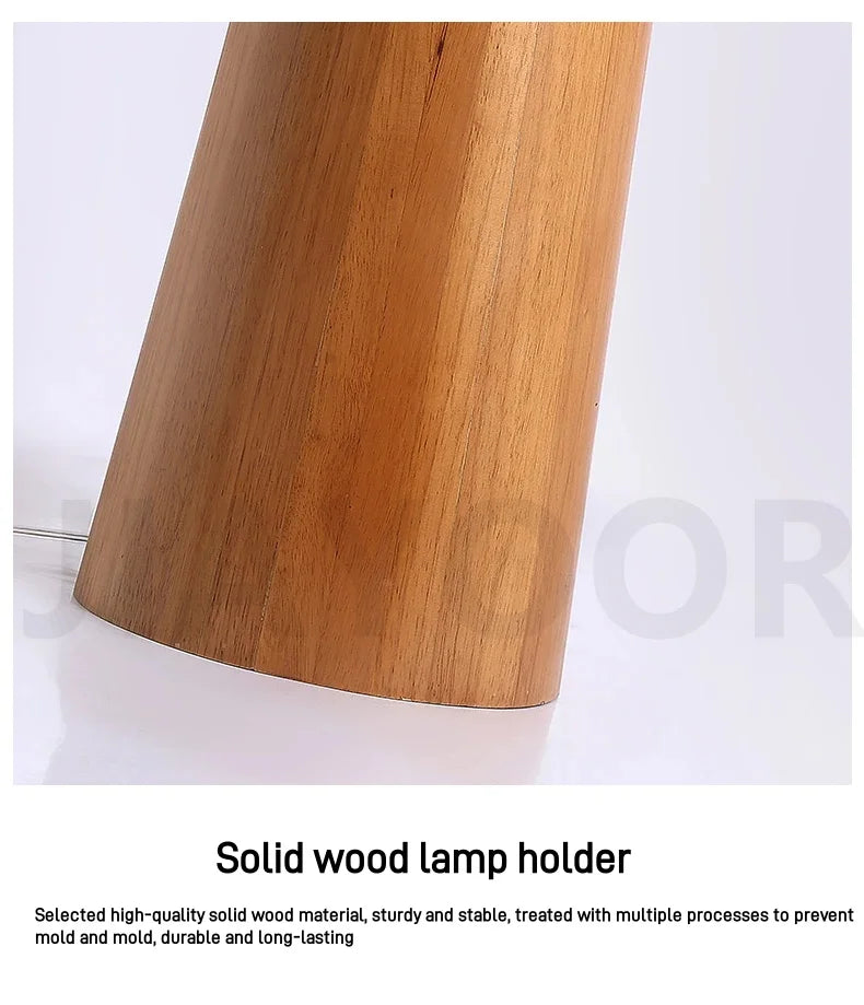 Conical Oak Floor Lamp Wabi Sabi Retro Floor Lamp Living Room Bedroom Study Solid Wood Desk Lamp Bedside Lamp Home Decoration