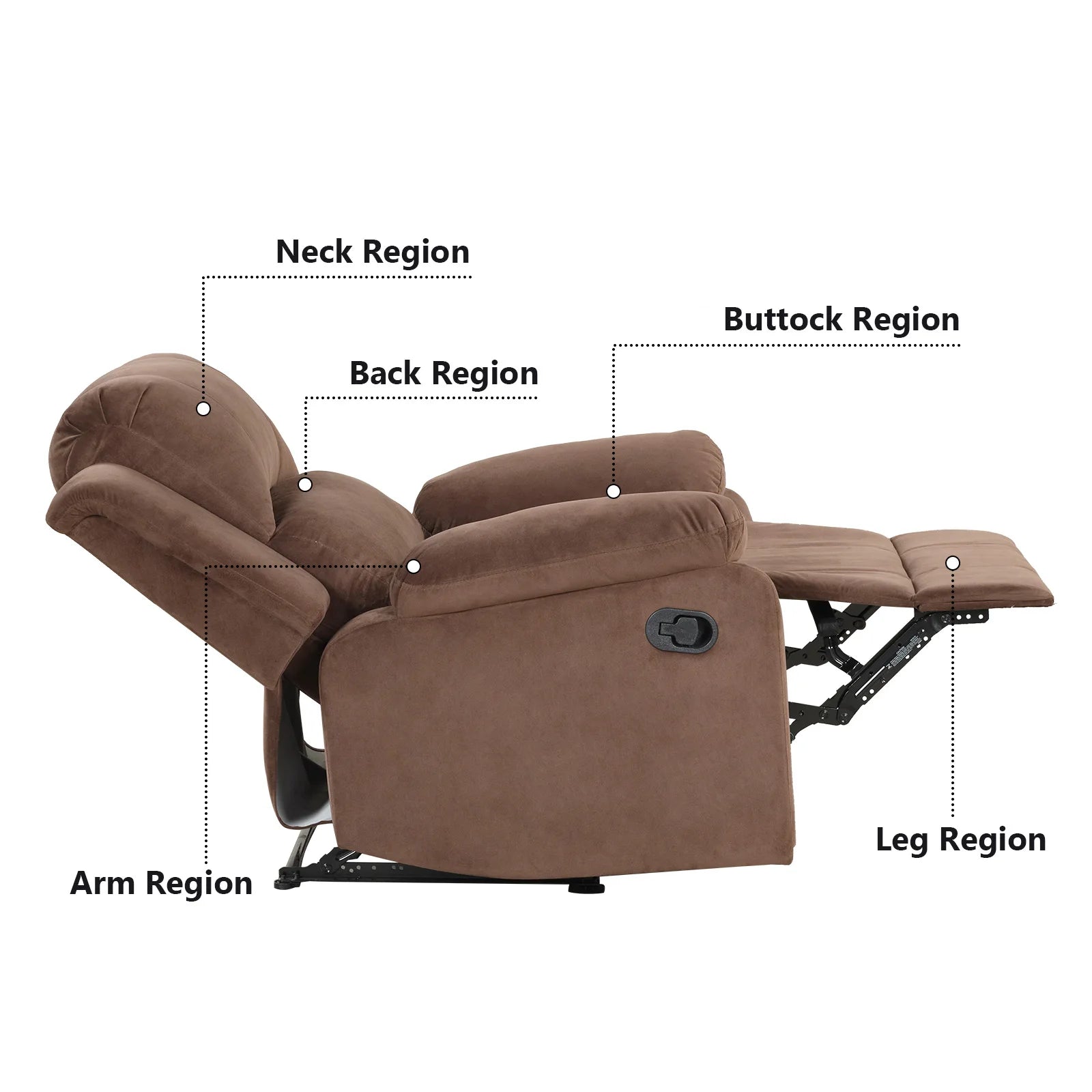 Fabric Comfort Upholstered Manual Recliner