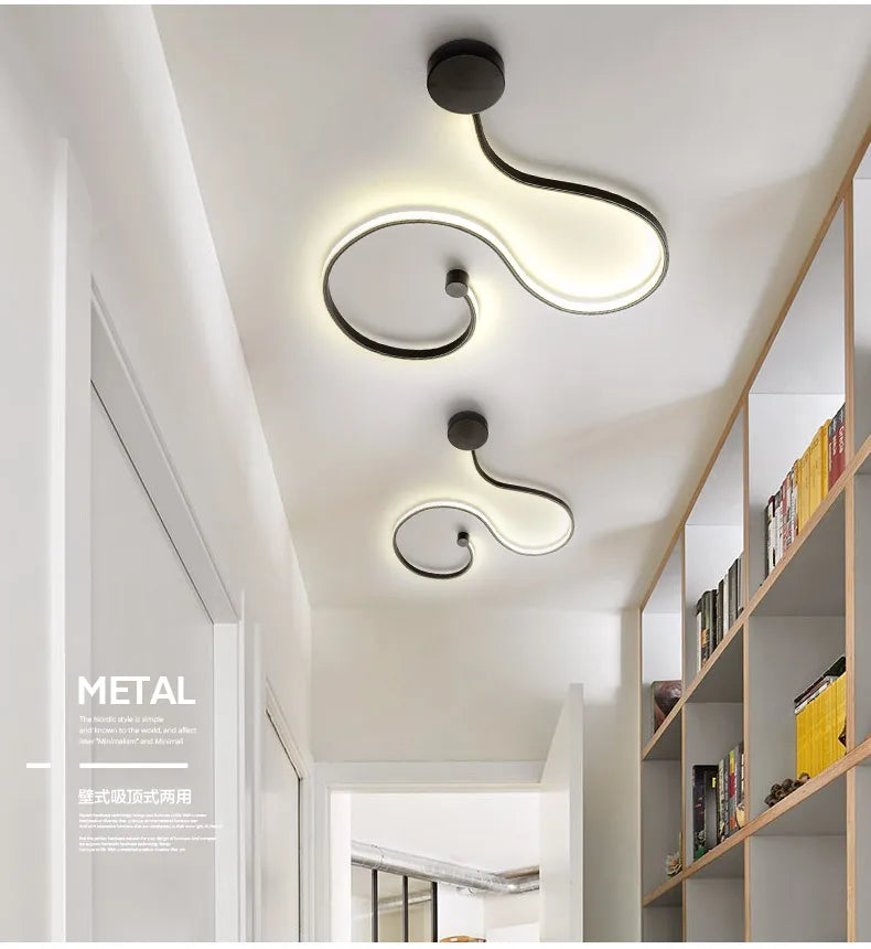 Black Modern Led Wall Sconce Lamp For Bedroom Living Room Hallway Stairs Home Minimalist Long Led Wall Light With Remote Control