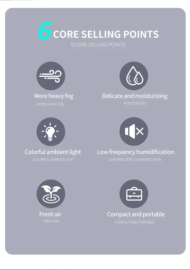 200ML Air Mini Humidifier Portable USB Aroma Essential Oil Diffuser Car Purifier Mist Maker LED Lamp Lighting For Home Bedroom