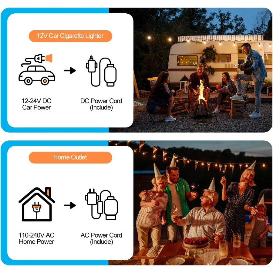 49QT 45L Portable Car Refrigerator 12V Dual Zone Freezer Cooler with 12/24V DC 110/240V AC -468 Car Fridge with Basket Wheels L