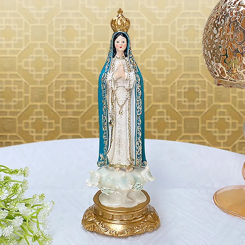 Catholic Statue Our Lady Of Fatima Statue Virgin MaryFigure For Home Tabletop Catholic Decor Statue Resin Figurine