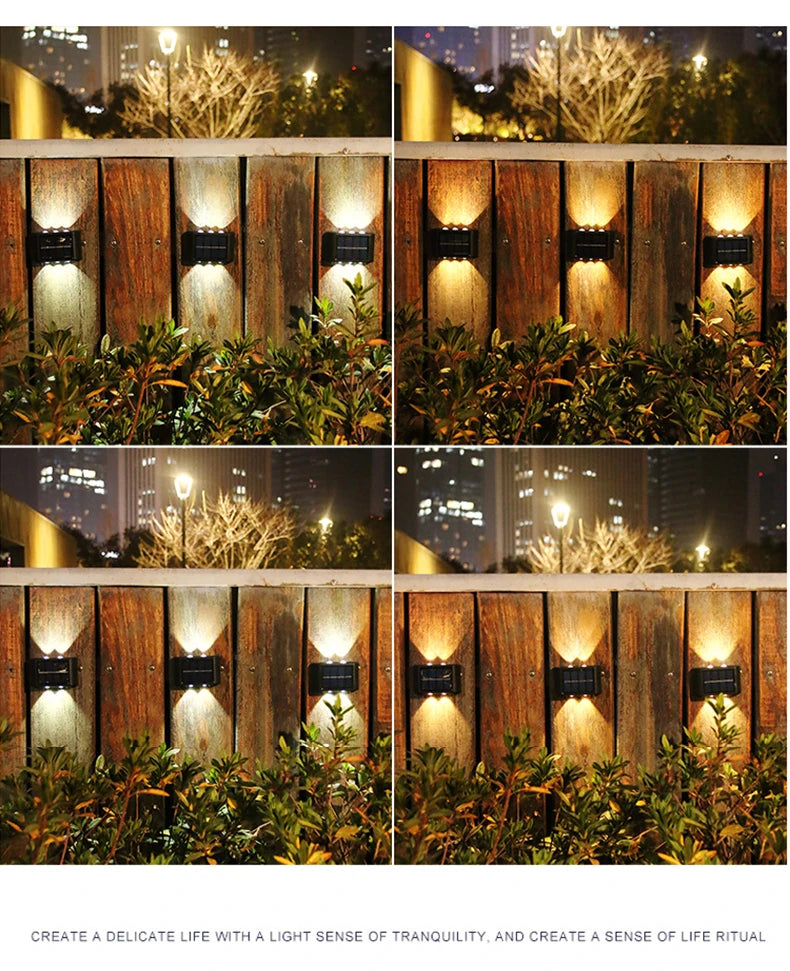 Solar LED Outdoor Light Solar Lighting Sensor Lamp Streetlights Exterior Garden Decoration Garland Waterproof Solar Wall Light