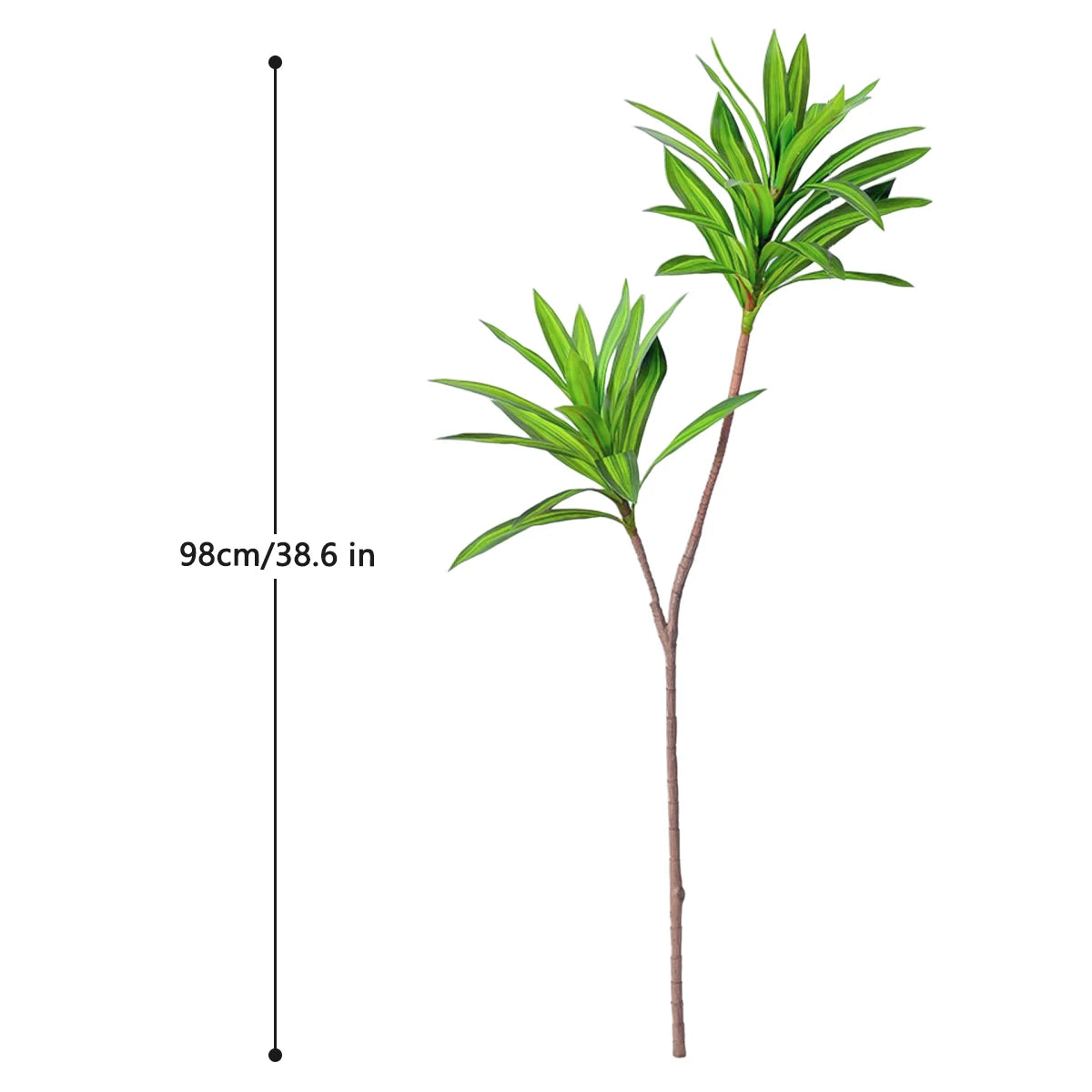 66-98cm Artificial Palm Tree Gold Edge Green Edge Plastic Bamboo Branch Tropical Potted Plant Desktop Plant Wall Decoration