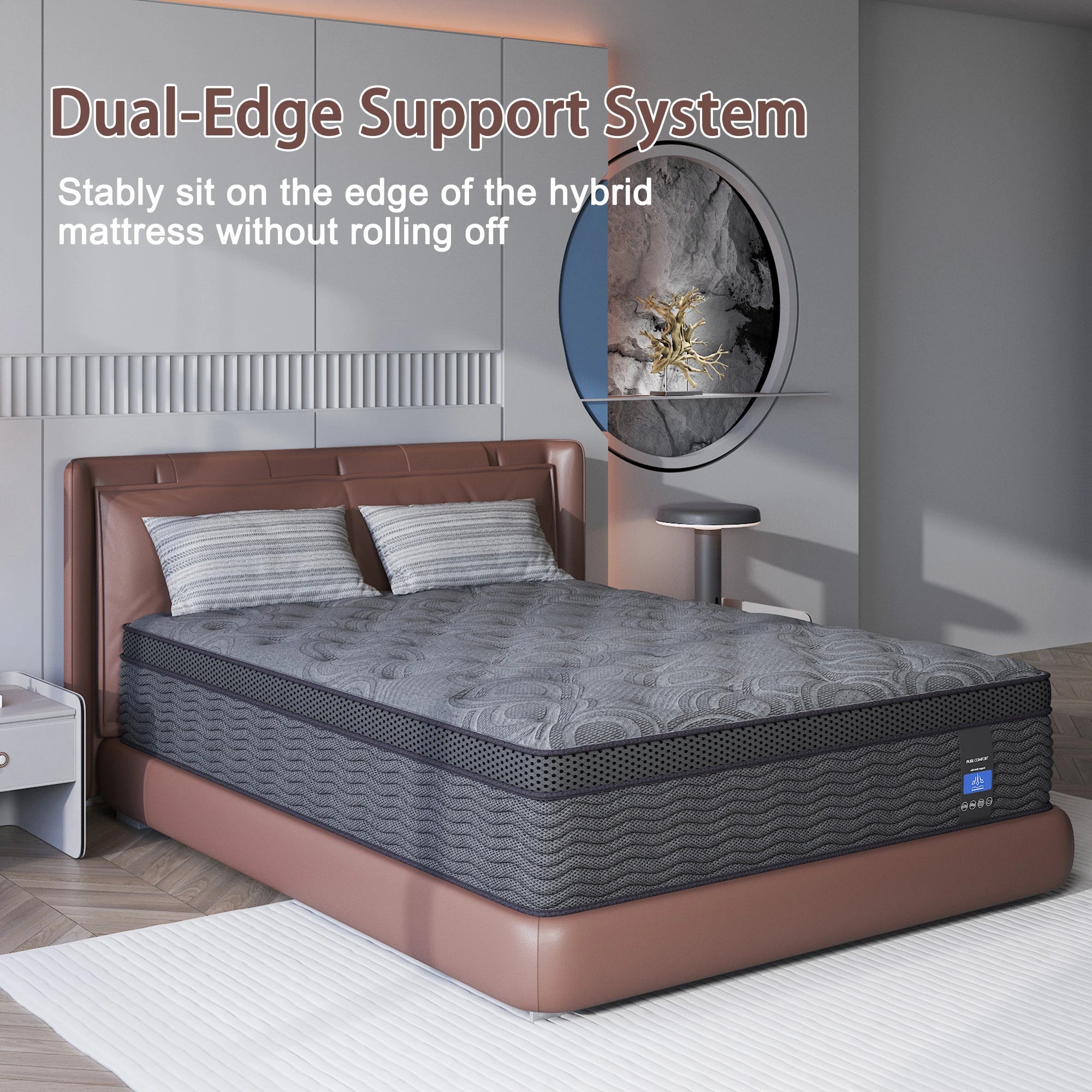 9"12"14" Twin Full Queen King Size Mattress in a Box Hybrid Spring Memory Foam,Euro Top Mattresses Medium Firm for Motion Isolat