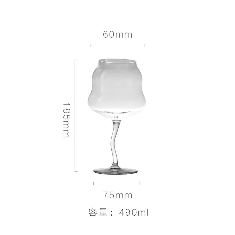 Cream Style High Footed Glass Cup Creative Colored Red Wine Glass Wine Glass Cocktail Glasses Liquor Container Home Drink Ware