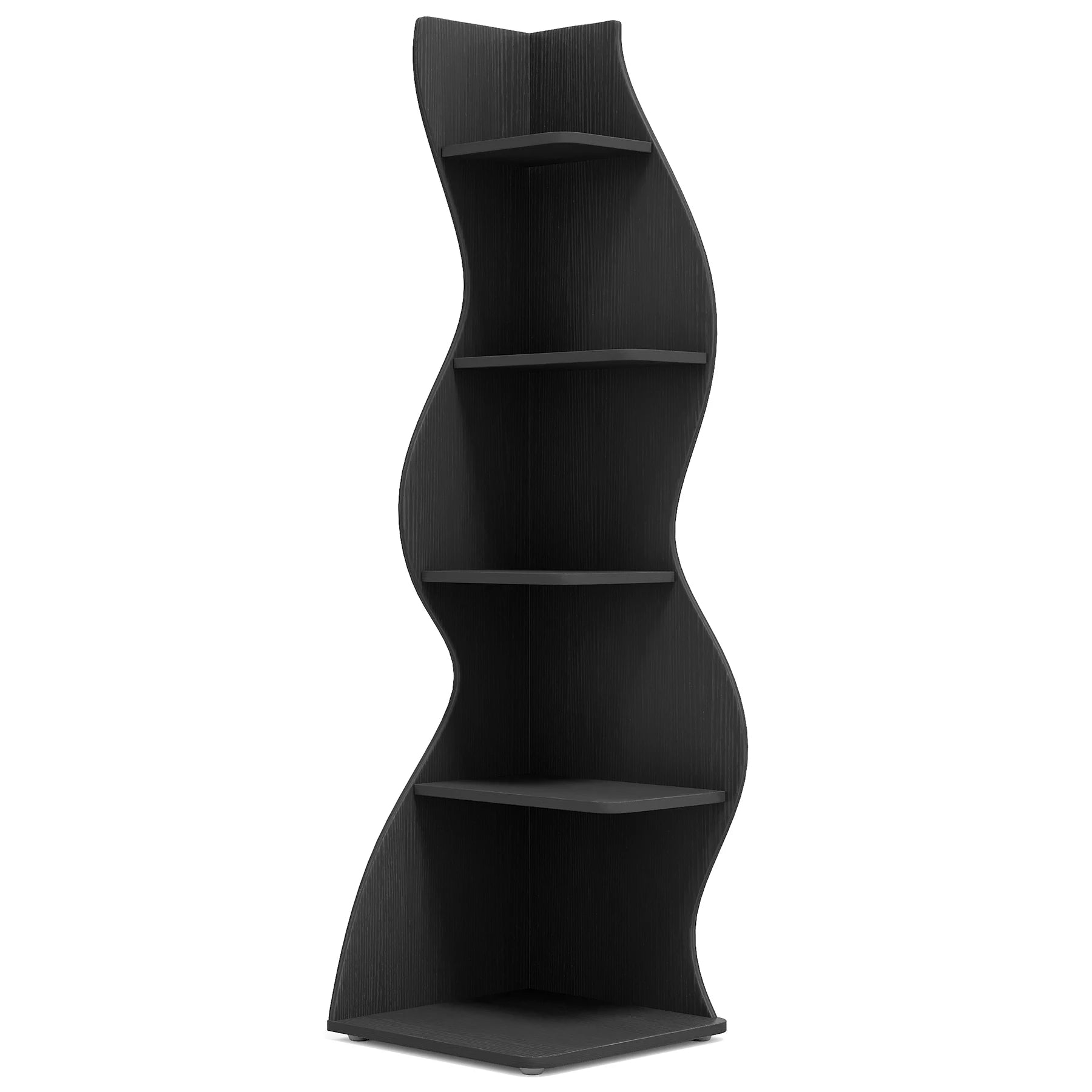 Tribesigns Modern 5-Tier Corner Bookshelf – Wall Corner Storage Rack & Plant Stand