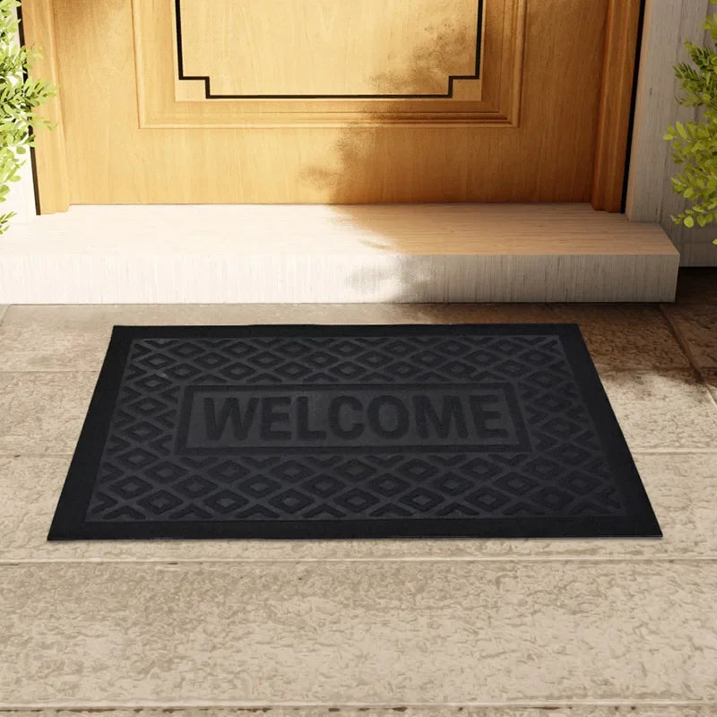 Heavy Duty Rubber Welcome Mat – Anti-Slip Dust-Proof Entrance Door Mat, Durable Washable Floor Mat