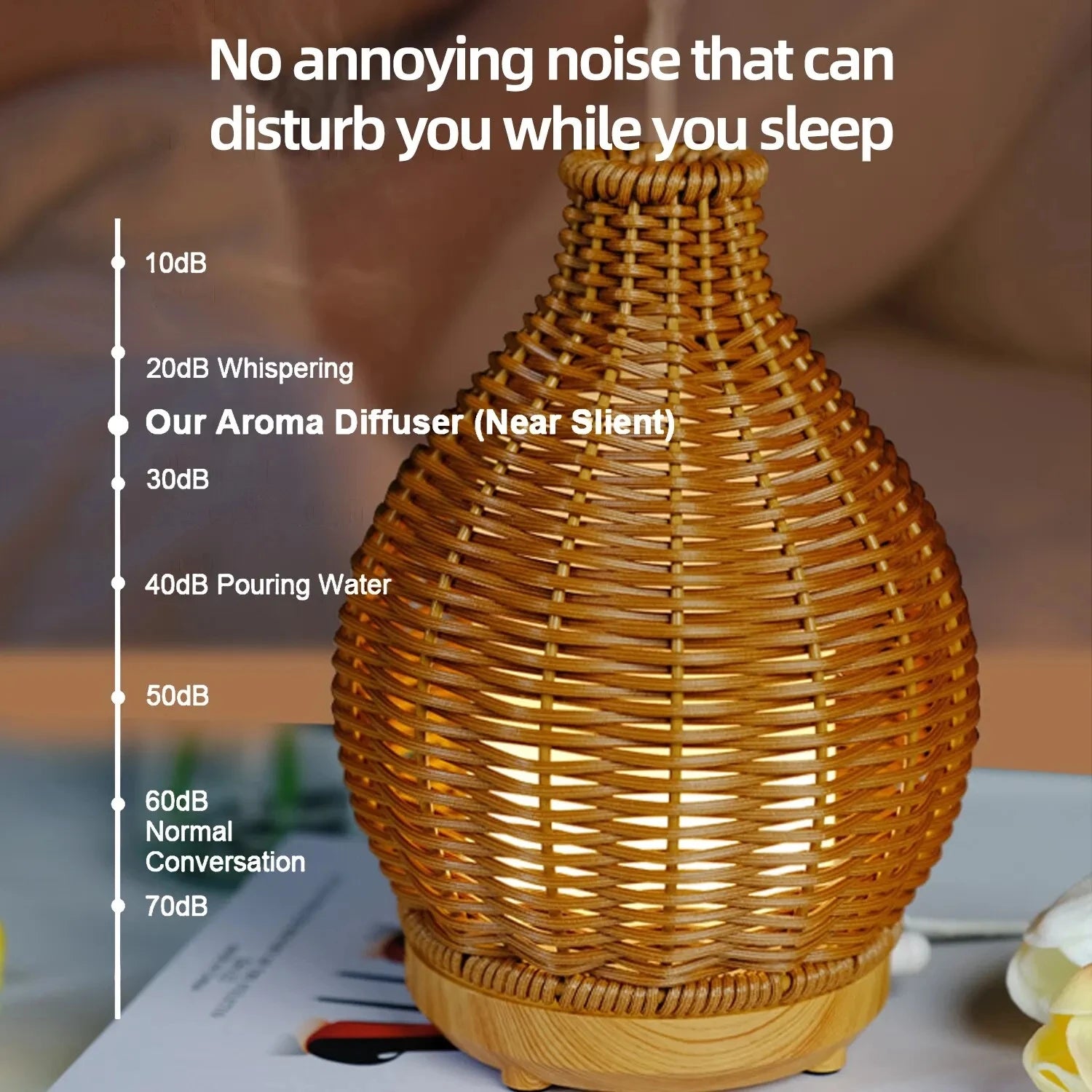 Wood Weave Vase Humidifier Aromatherapy Household Vase Air Humidifier Ultrasonic Mute Colorful Humidifier Spray Instrumen
