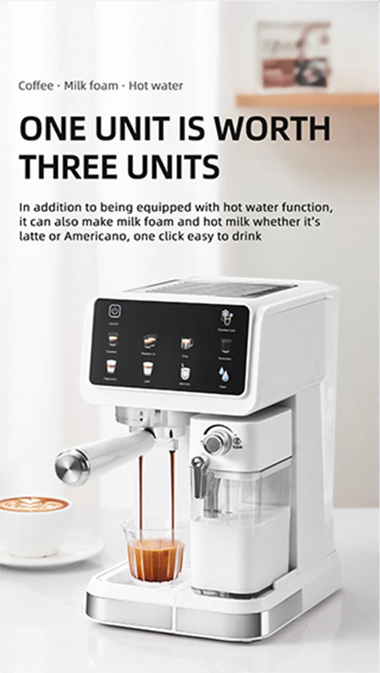Italian High-Pressure Espresso Machine – Automatic Milk Frothing with Intelligent Color Screen