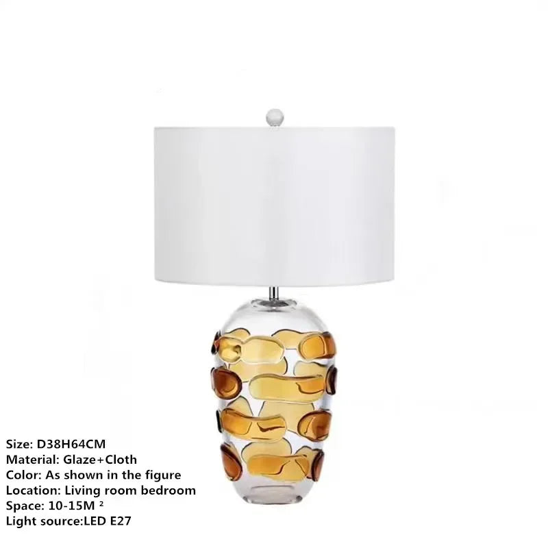 Nordic Modern Glaze Table Lamp Fashionable Art  Iiving Room Bedroom  Hotel LED Personality Originality Desk Light