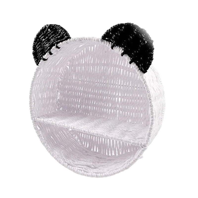 Bear Ear Wall Mounting Shelf Rattan Wall Shelves Small Plant Display Storage Rack Woven Hanging Storage Basket