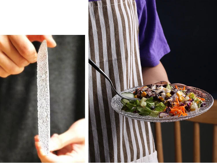 9.5″ Raindrop Embossed Glass Dinner Plate – Decorative Charger & Serving Platter