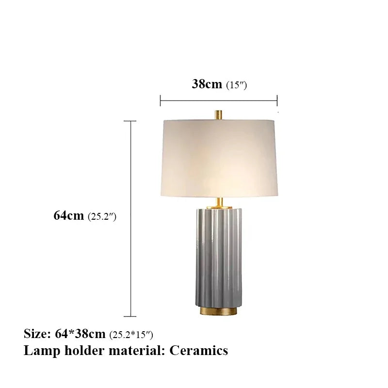 TEMOU Modern Ceramic Table Lamp LED Creative Simple Bedside Desk Lights for Home Living Room Bedroom Decor