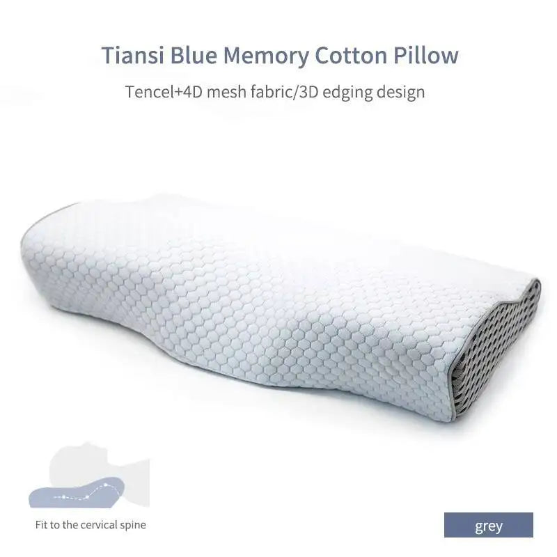 Comfortable Wave Shaped New Memory Foam Pillow Neck Supports Bed Pillow Cervical Contour for Sleep Targeted on Neck Region