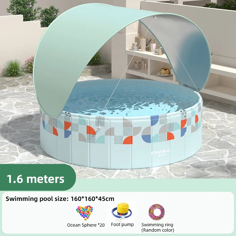 PVC Foldable Non-Inflatable Swimming Pool – Family & Pet Outdoor Pool