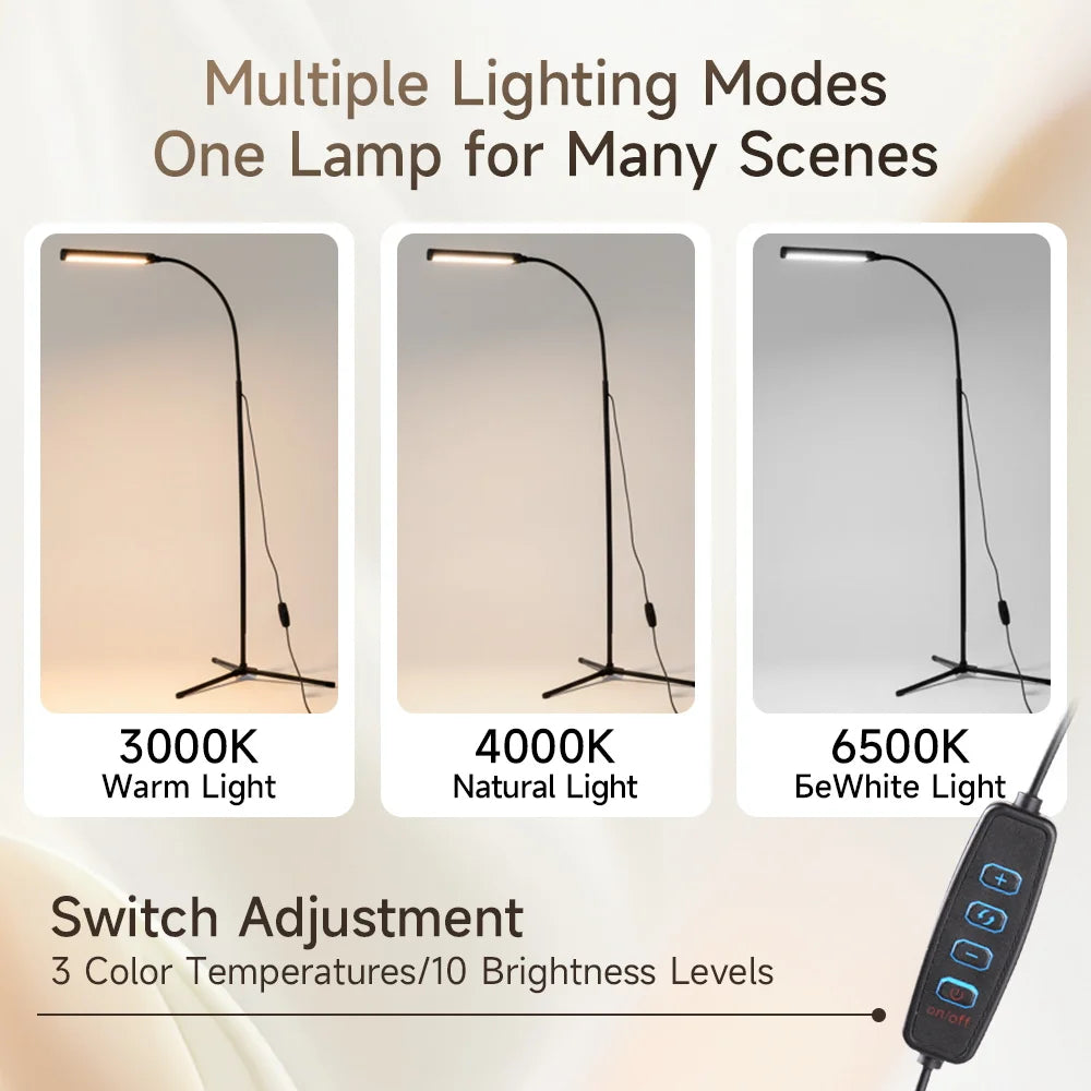 Modern Led Floor Lamp Living Room Dimmable Stand Floor Light Bedroom Led Bedside lamp Reading Lighting For Study Room Decoration