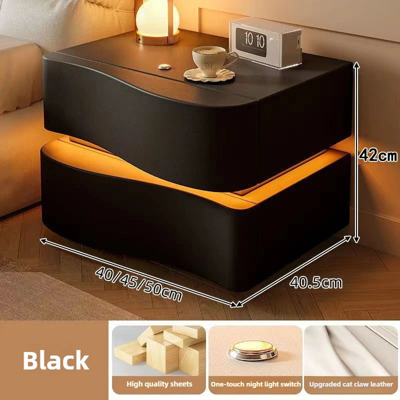 Smart bedside table Creative storage cabinet Bread cabinet Modern simple household bedroom Bedside cabinet Cabinet with lamp