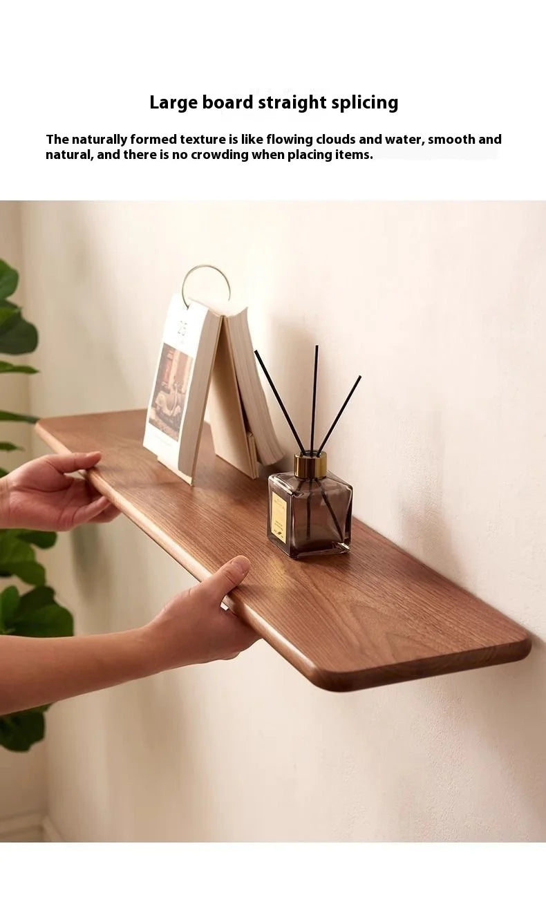 Solid Black Walnut Floating Shelf – Wall-Mounted Wood Ledge