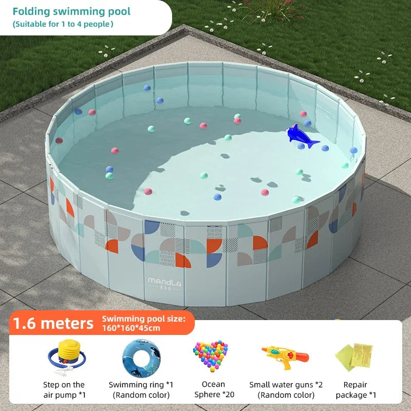PVC Foldable Non-Inflatable Swimming Pool – Family & Pet Outdoor Pool