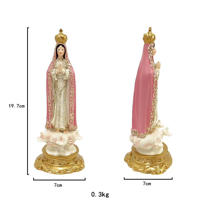 Catholic Statue Our Lady Of Fatima Statue Virgin MaryFigure For Home Tabletop Catholic Decor Statue Resin Figurine