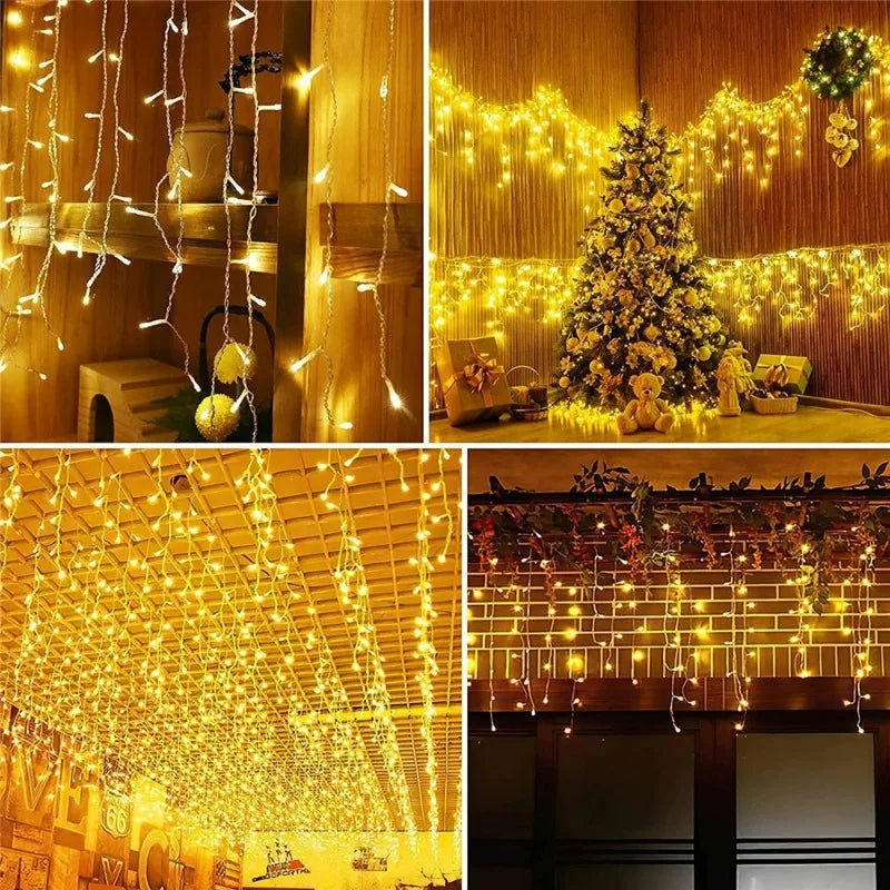 8 Modes USB Ice Stick Light String   Christmas LED Light Indoor Garland Home Party Garden New Year Bedroom Curtain Decoration