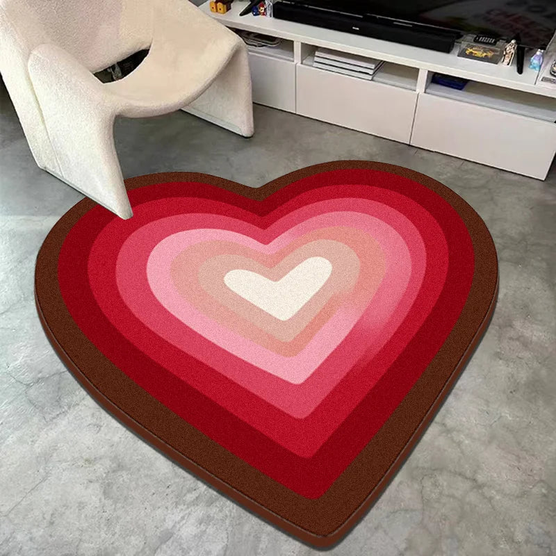 VIKAMA Valentine's Day Carpet Love Heart Carpet Doormat Welcome Mat Special Carpet For Live Room Bathroom Mat Rug For Bedroom