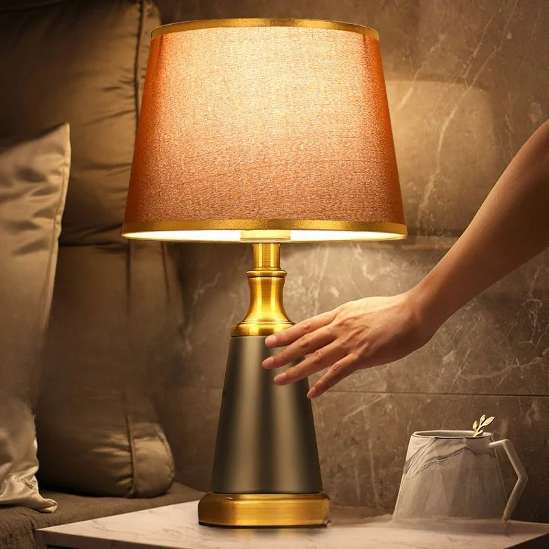 Classic American Sensor Table Lamp Wedding Bedroom Dimmable Touch Bedside Light Romantic Vintage Lamps