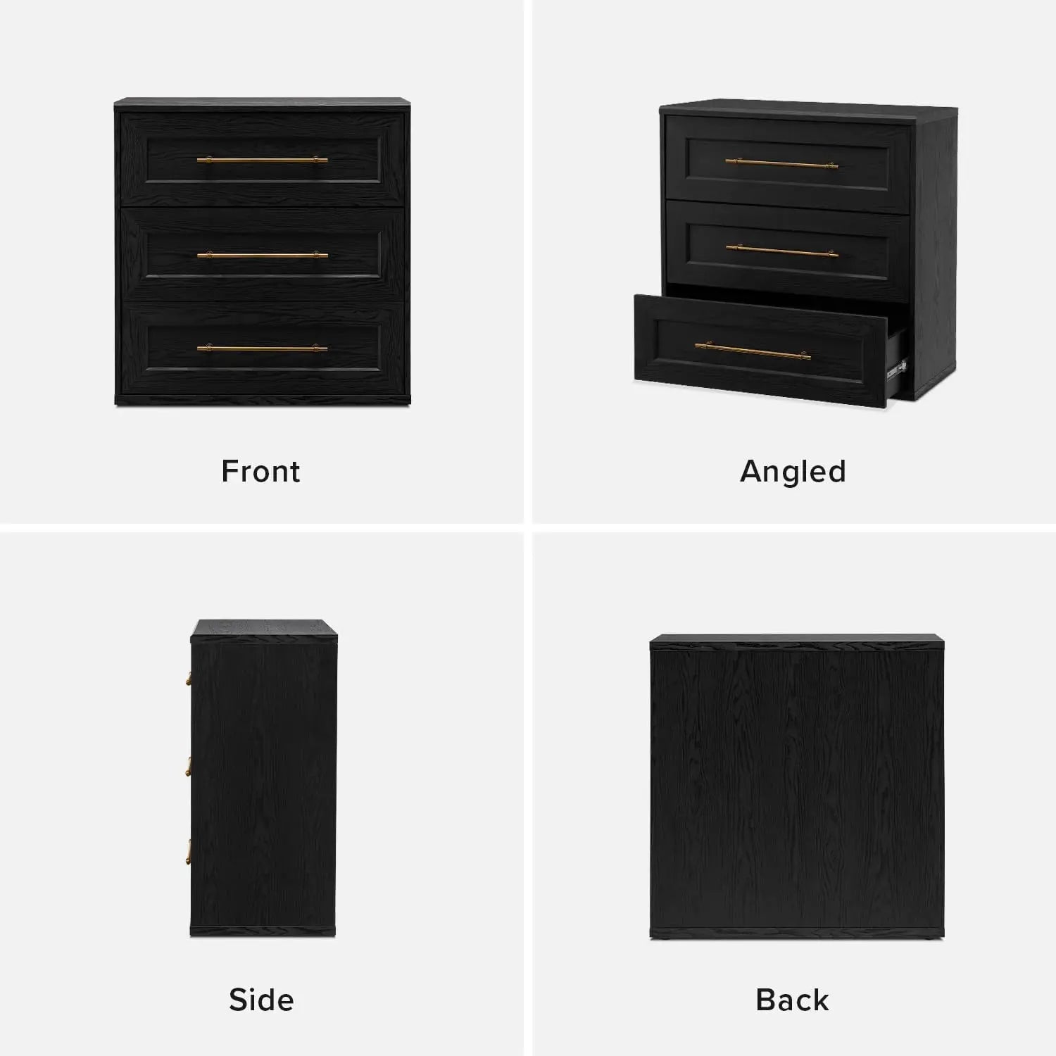 Blake 3 Drawer Dresser for Bedroom, Chest of Drawers, Wood Organizer, Modern Farmhouse, Tall Night Stand, Enhanced Safety