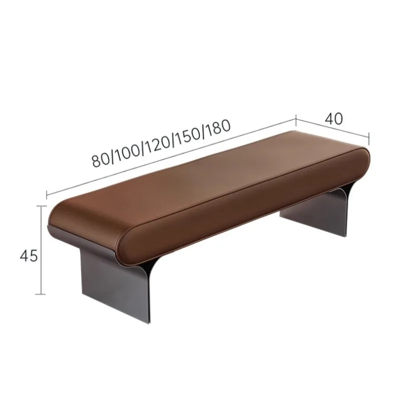 Leather Modern Entryway Bench – Minimalist Upholstered Accent Bench