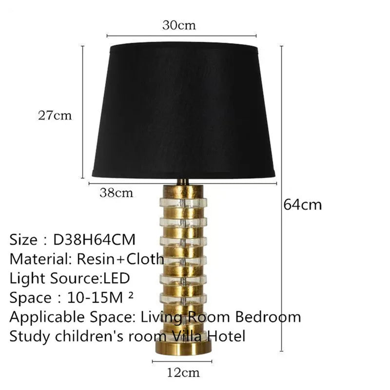 Contemporary Luxury Table Lamp LED American Creativity Living Room Bedroom Study Villa Hotel Bedside Household Desk Light
