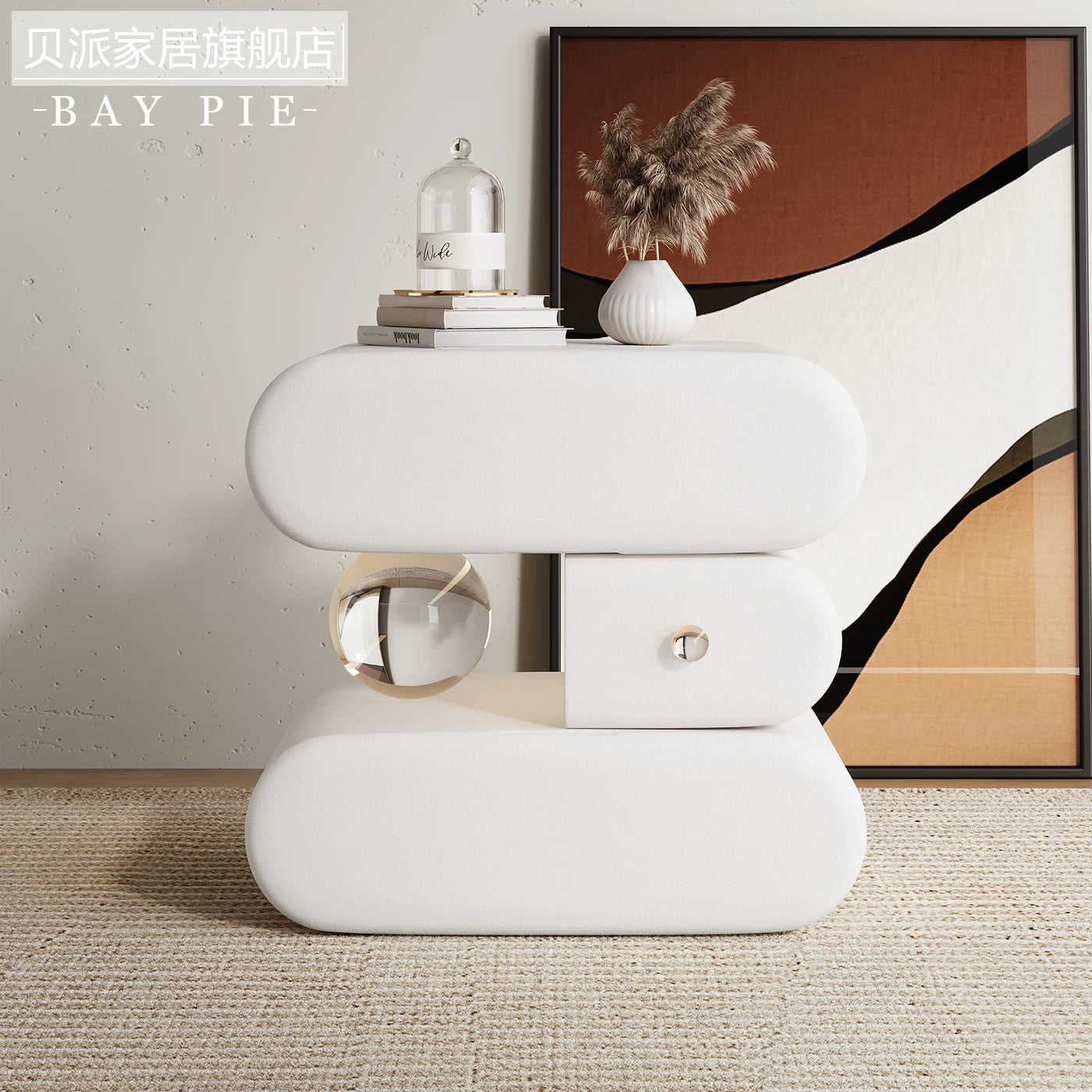 Luxury high-end Bedside tables Cream style solid wood Modern elegant Chest of drawers High end minimalism bedroom furniture