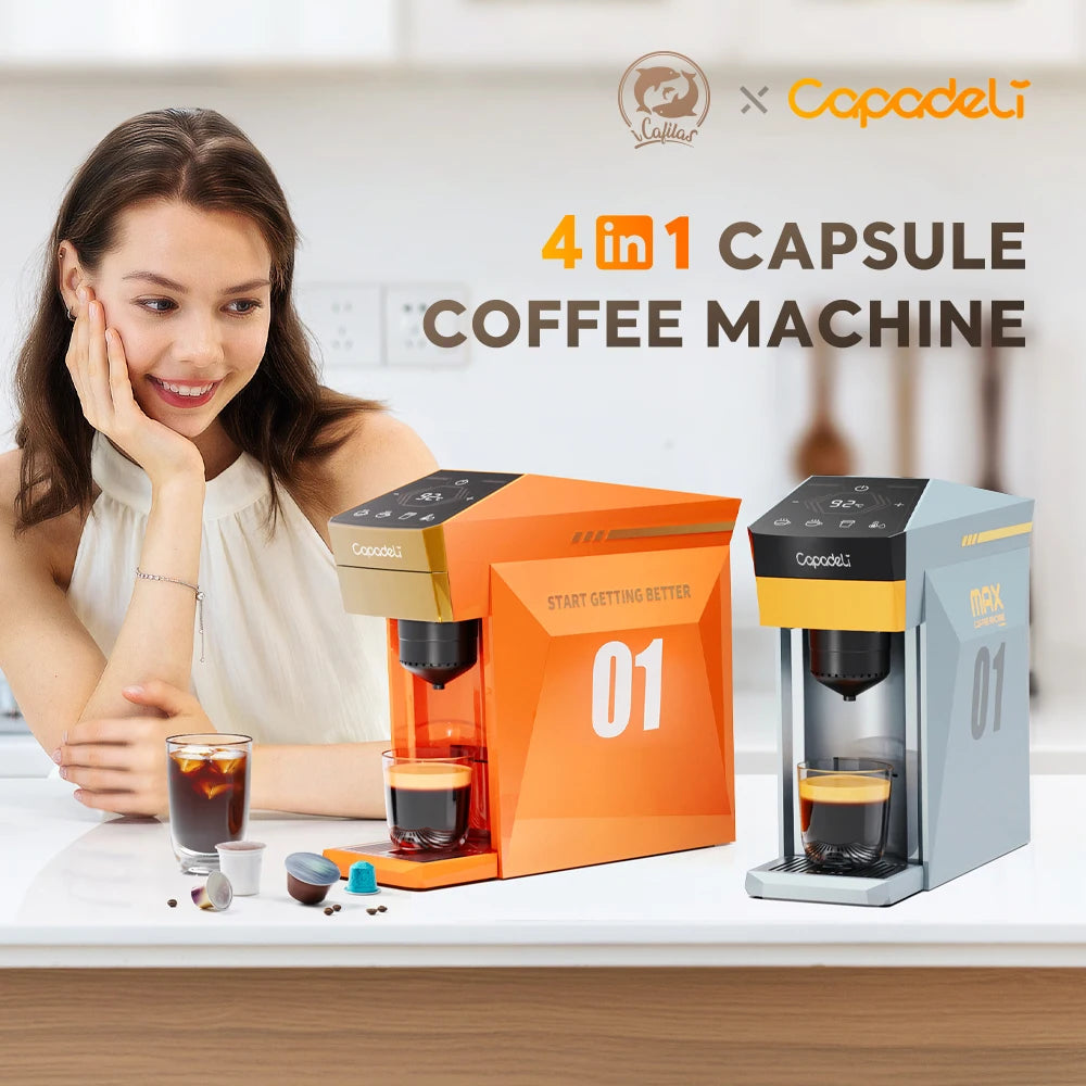 4-in-1 Multi-Compatible Espresso Machine – K-Cup, Nespresso Original, DG Capsules & Ground Coffee