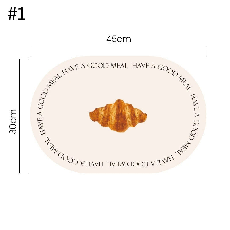 Oval Kitchen Placemats Faux Leather Table Coffee Mats Oil-Proof Waterproof Kitchen Place Mats Dining Home Kitchen Table Decor
