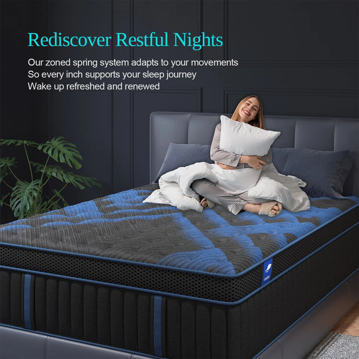 14" Gel Memory Foam Hybrid Pocket Spring Mattress Twin Full Queen King Bed Mattress In A Box, Medium Firm Motion Isolation