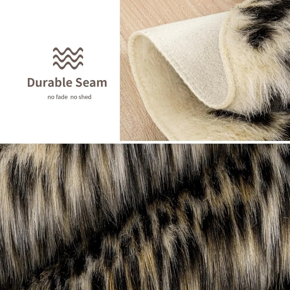 Leopard Print Rug, Cheetah Rugs Faux Cowhide Hide Skin Rug Animal Cheetah Printed Area Rug Carpet for Bedroom Livingroom Home Of