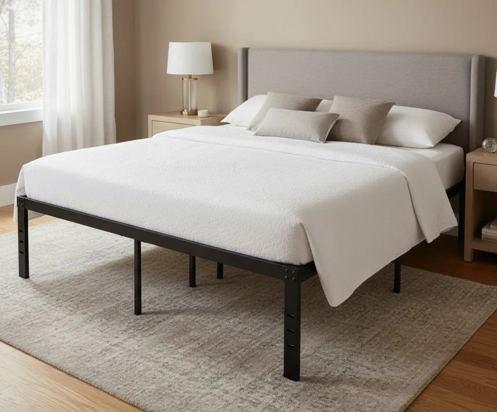 18″ Twin Metal Platform Bed Frame with Storage – Heavy-Duty, Noise-Free Design