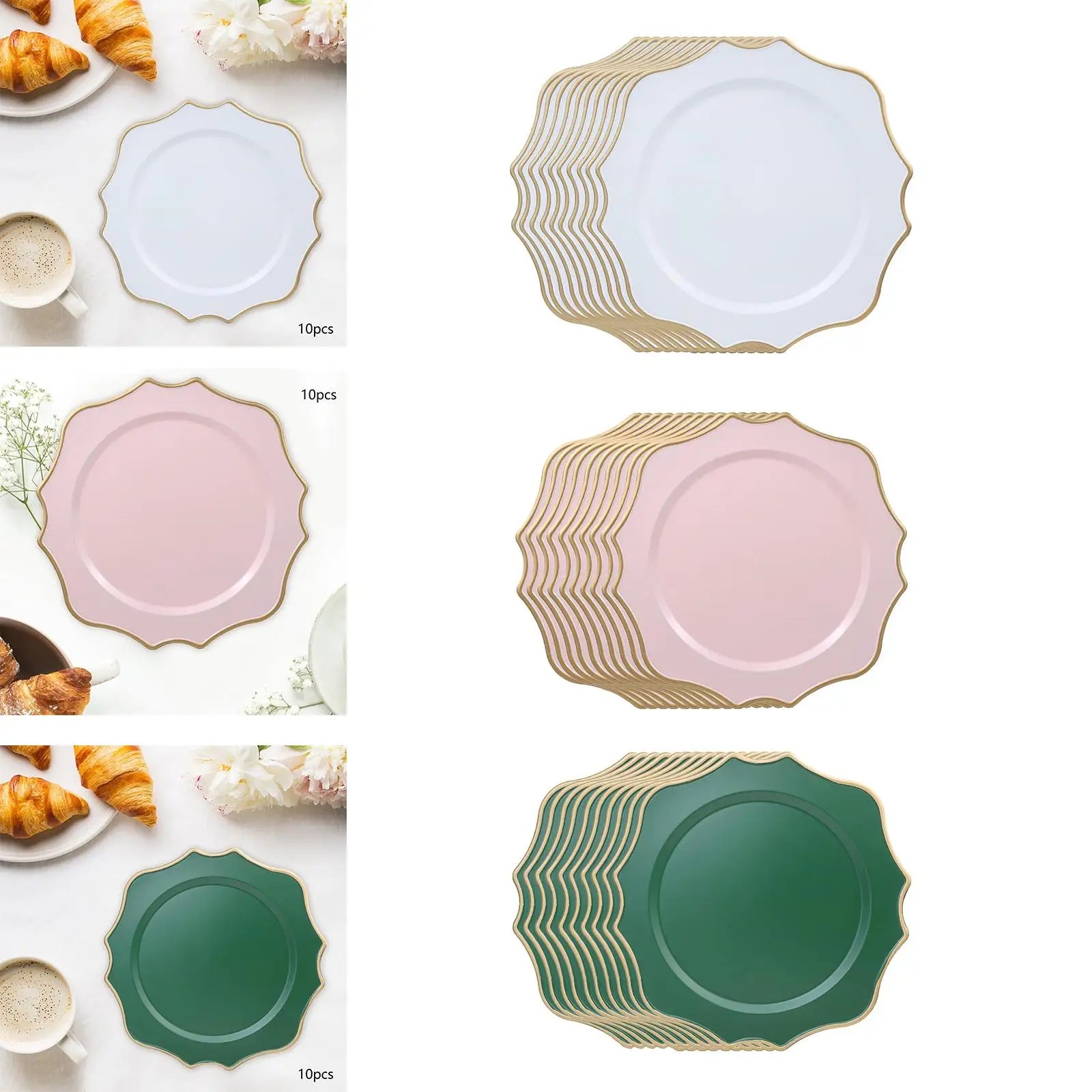 Charger Plates Tableware Set – Decorative Serving Plates (10-Pack)