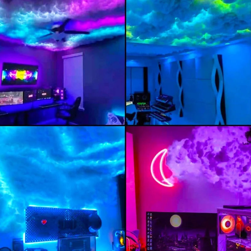 DIY Thunder Cloud Light Strip with APP & Remote control, LED Cotton Cloud Ceiling Lightfor Bedroom Gaming Room Decor
