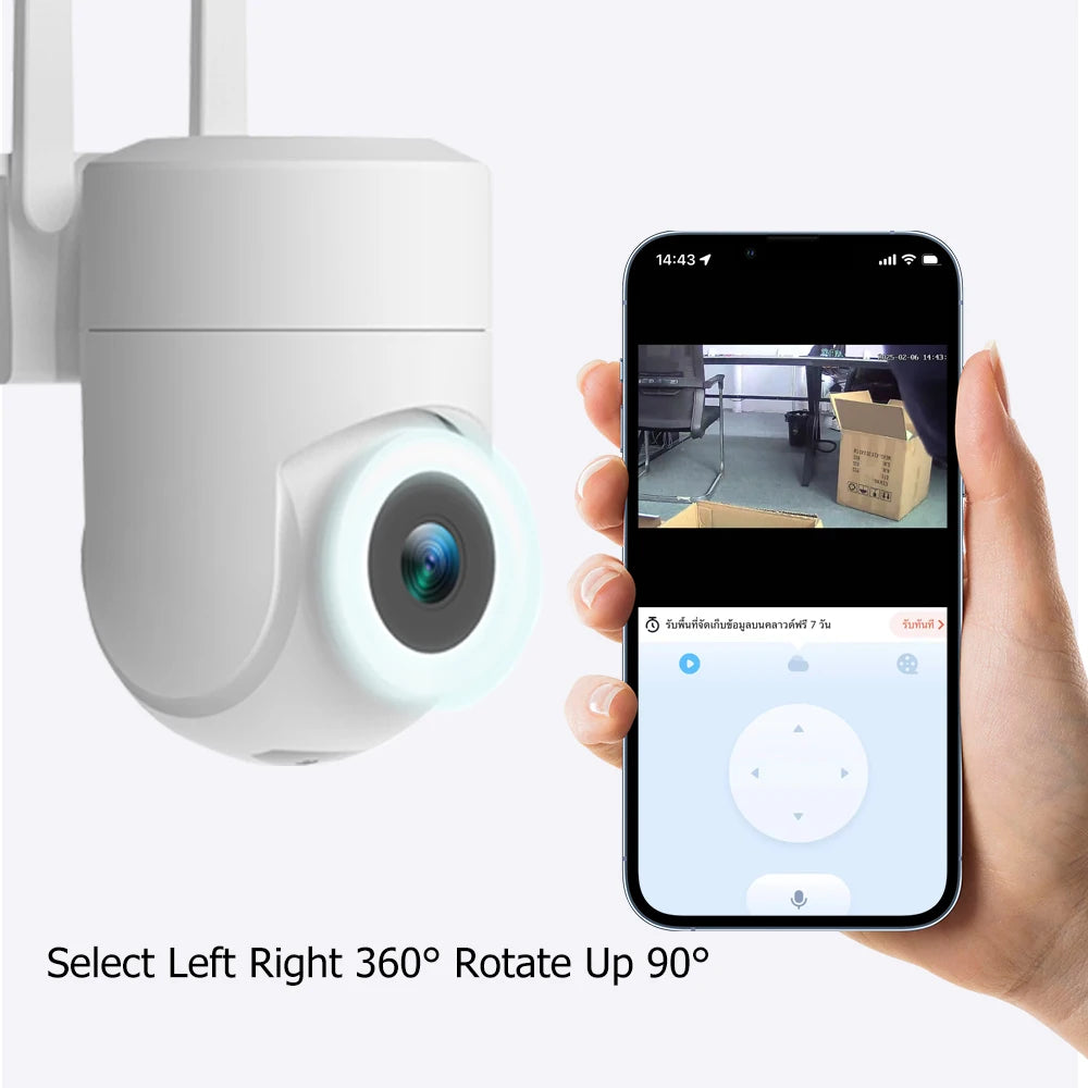 Outdoor Waterproof Camera 3MP WiFi PTZ IP Camera Wireless Security Camera Motion Detection 2-Way Audio Night Vision CCTV Camera