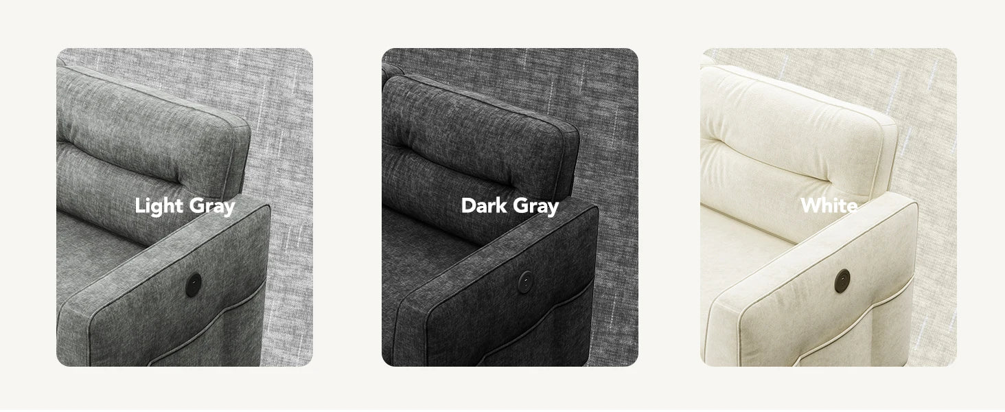 Sectional Sofa Bed with Reversible Storage Chaise, Pull Out Couch Bed Convertible Cloud Chenille Couch with USB Charging & Side