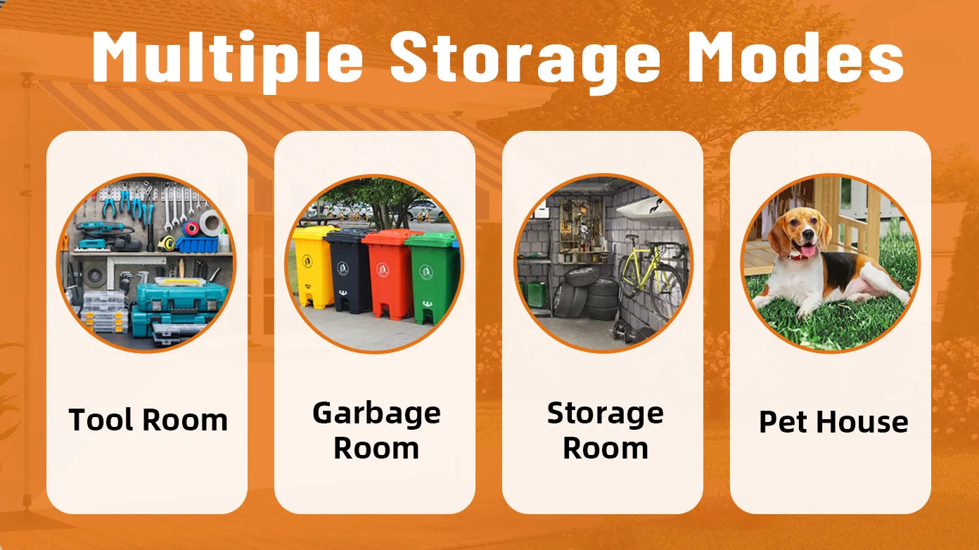 SUSUA 4 x 9 FT Outdoor Storage Shed, Metal Garden Shed Tool House with Sloping Roof,2 vents and 1 Side Open Door for Backyard