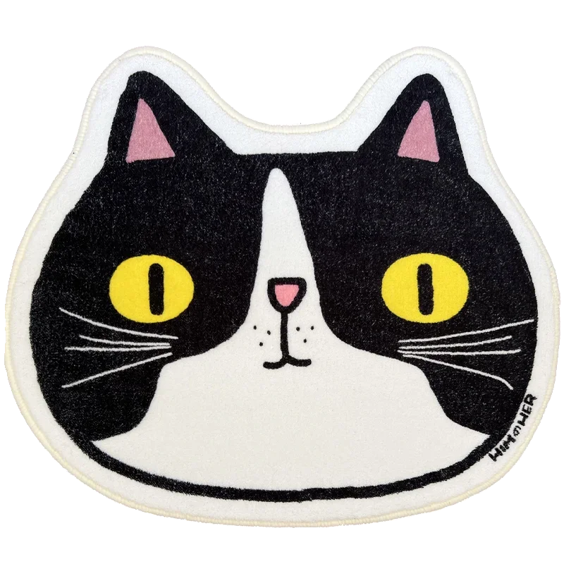 VIKAMA Cat Illustrated Carpet Cute Soft Comfortable Non-Slip Area Carpet Cat Cafe Living Room Bedroom Foot Mat Home Decor Rug