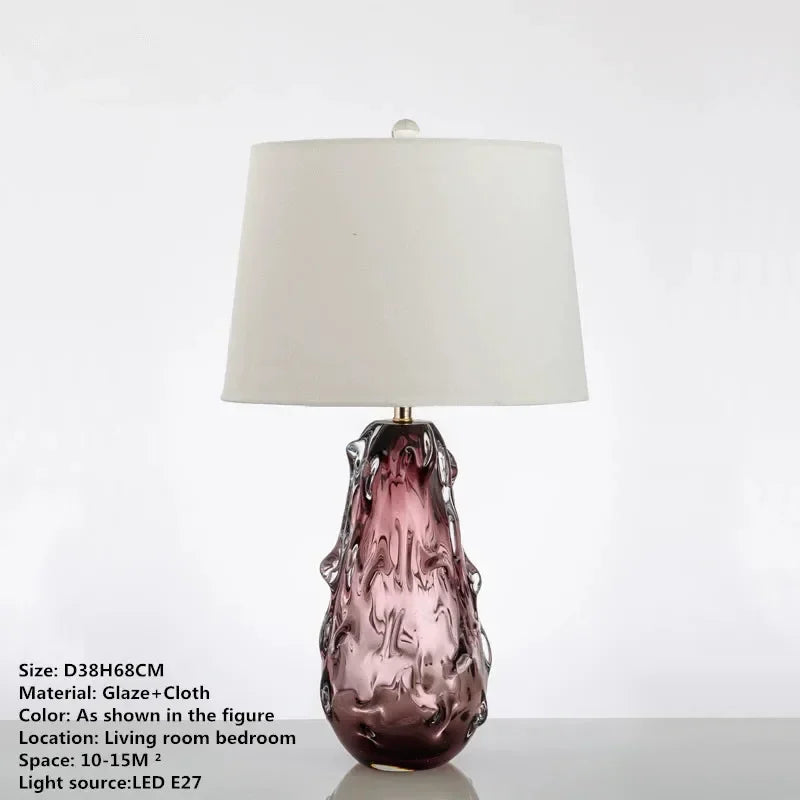 Nordic Modern Glaze Table Lamp Fashionable Art  Iiving Room Bedroom  Hotel LED Personality Originality Desk Light
