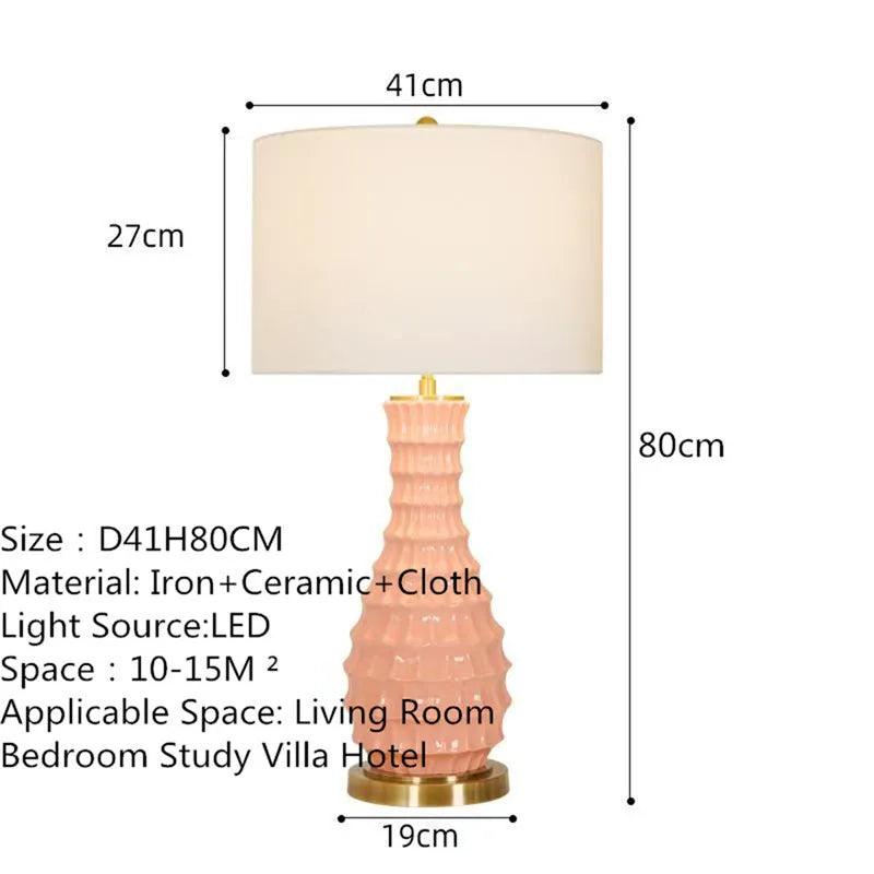 Contemporary Luxury Ceramic Table Lamp LEDAmerican Retro Creativity Living Room Bedroom Study Villa Hotel Bedside Desk Light