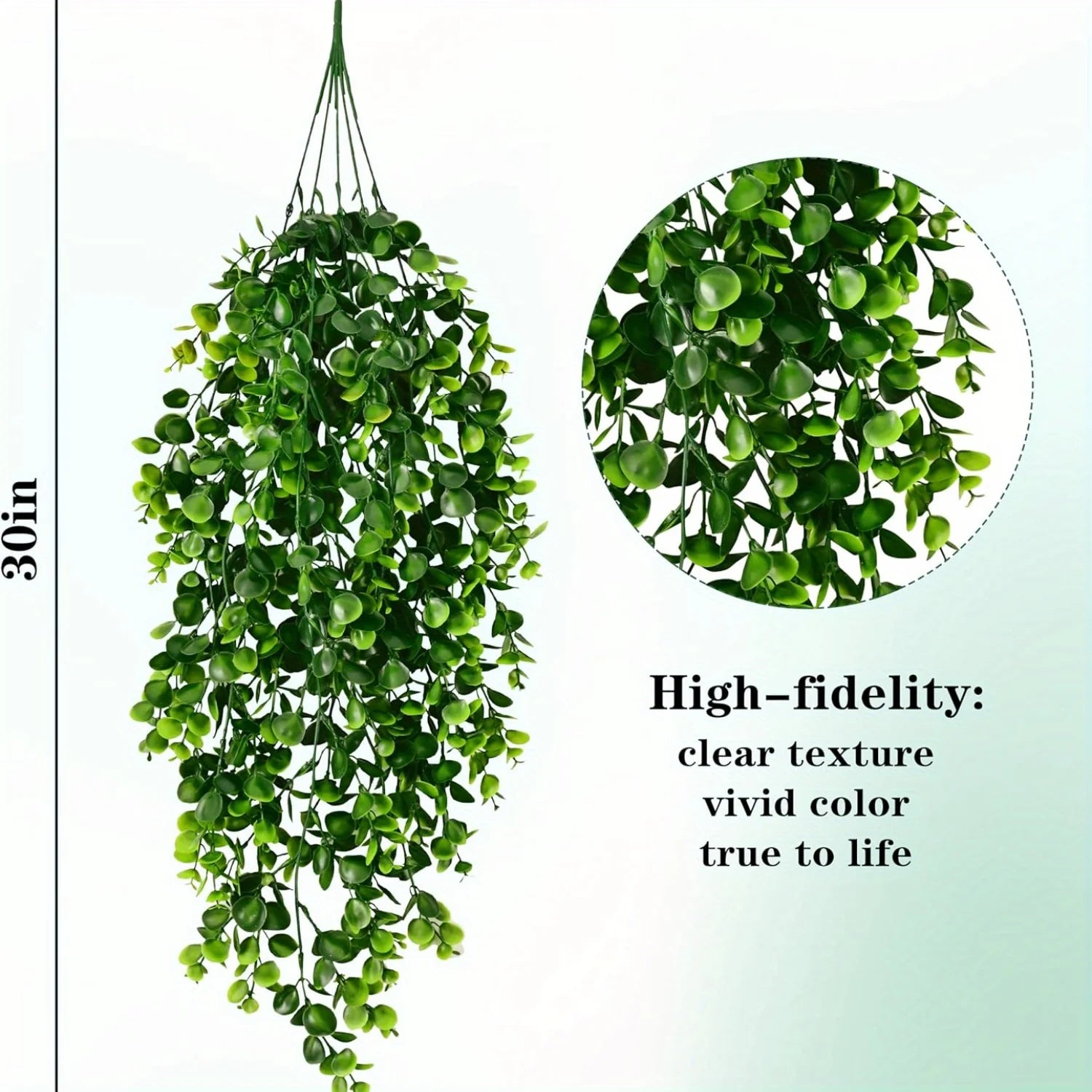 Artificial Hanging Plants Fake Wall Hanging Eucalyptus Plants UV Resistant Plastic Decor for Party Wall Porch Wedding Decoration