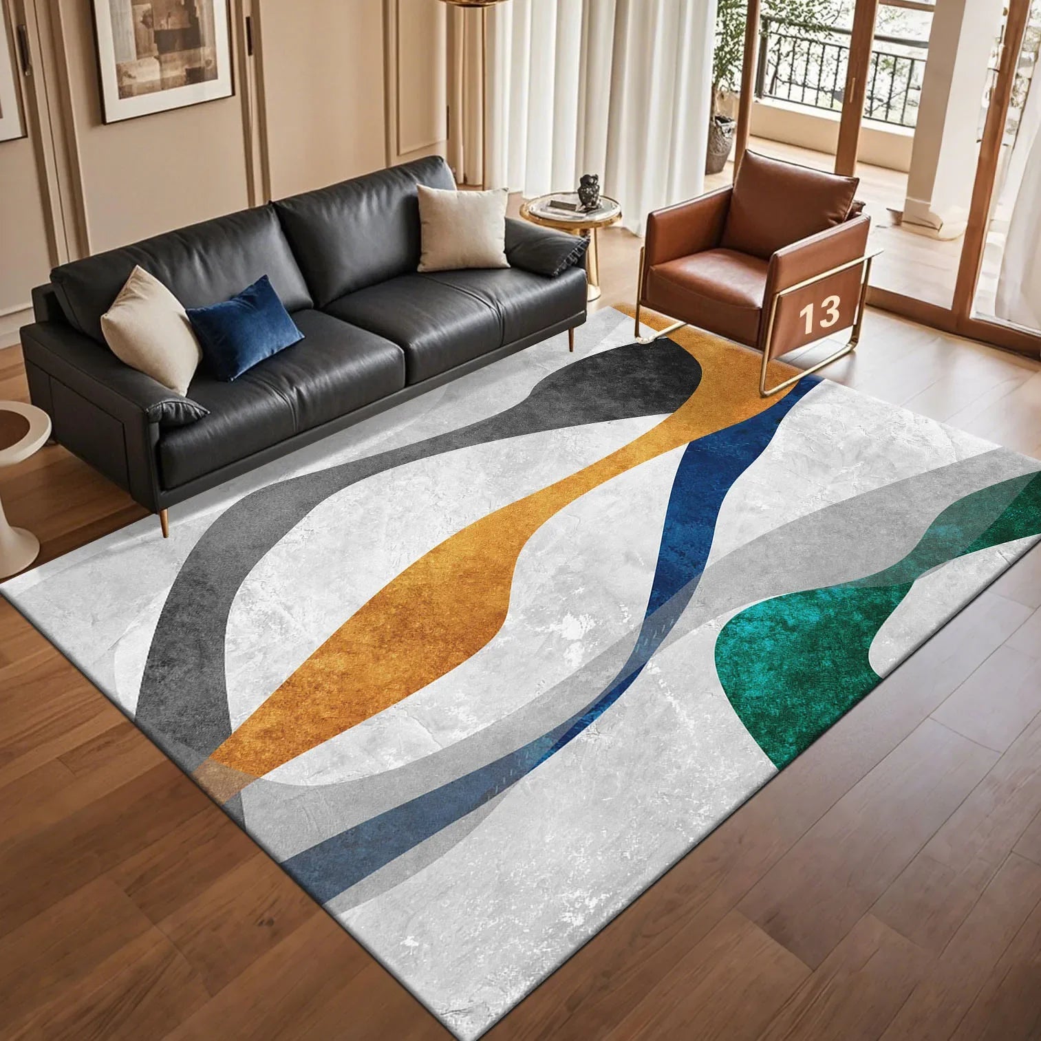 Modern Light Luxury Abstract Carpet for Living Room Coffee Tables Sofa Rugs Bedroom Soft Floor Mat