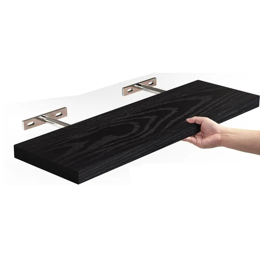 Wooden Hanging Storage Rack Durable Wall Mounted Hanging Wall Shelves Sturdy Invisible Brackets Floating Shelves