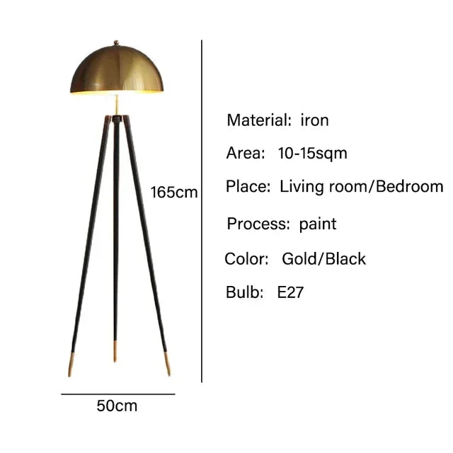 Nordic Postmodern Tripod Floor Lamp Vintage Mushroom LED Standing Light for Living Room Study Bedroom Office Home Decor Lighting